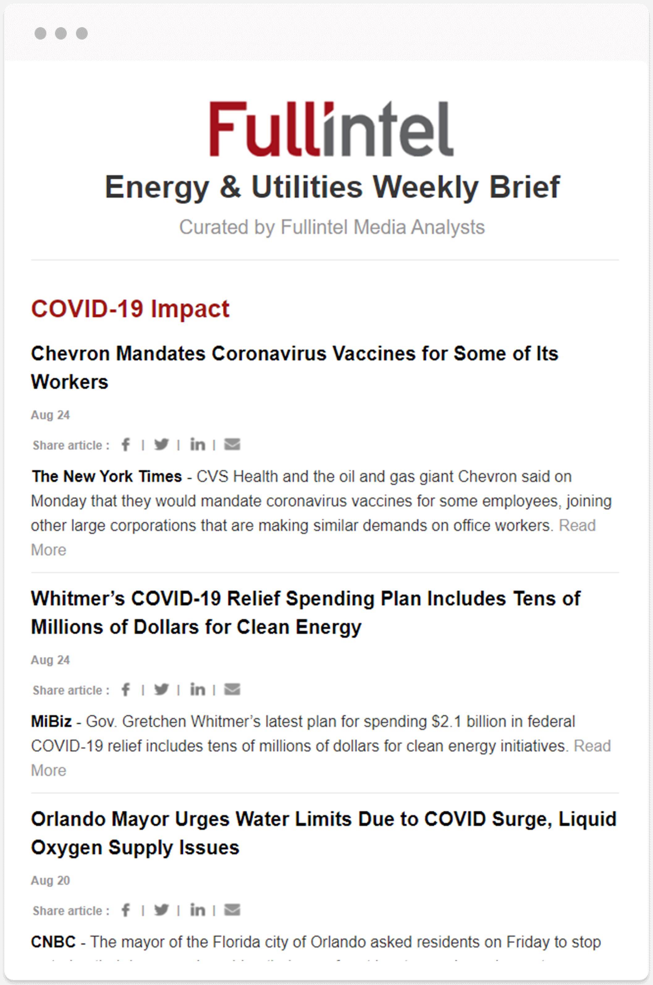 Energy &Utilities Weekly Brief
